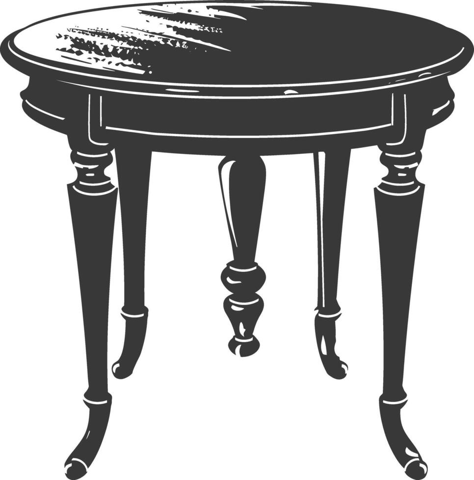 AI generated Silhouette Wooden Table black color only vector