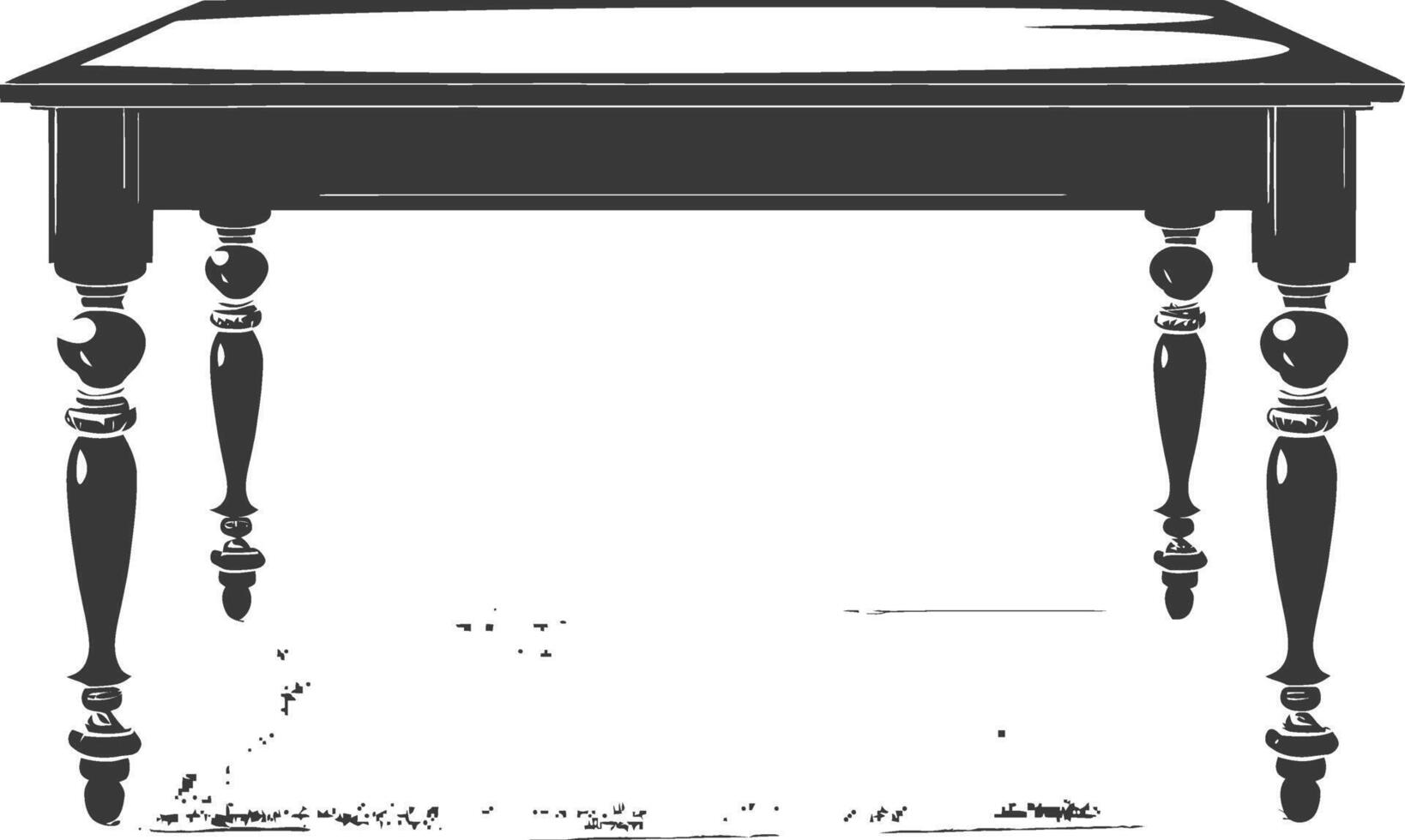 AI generated Silhouette Wooden Table black color only vector