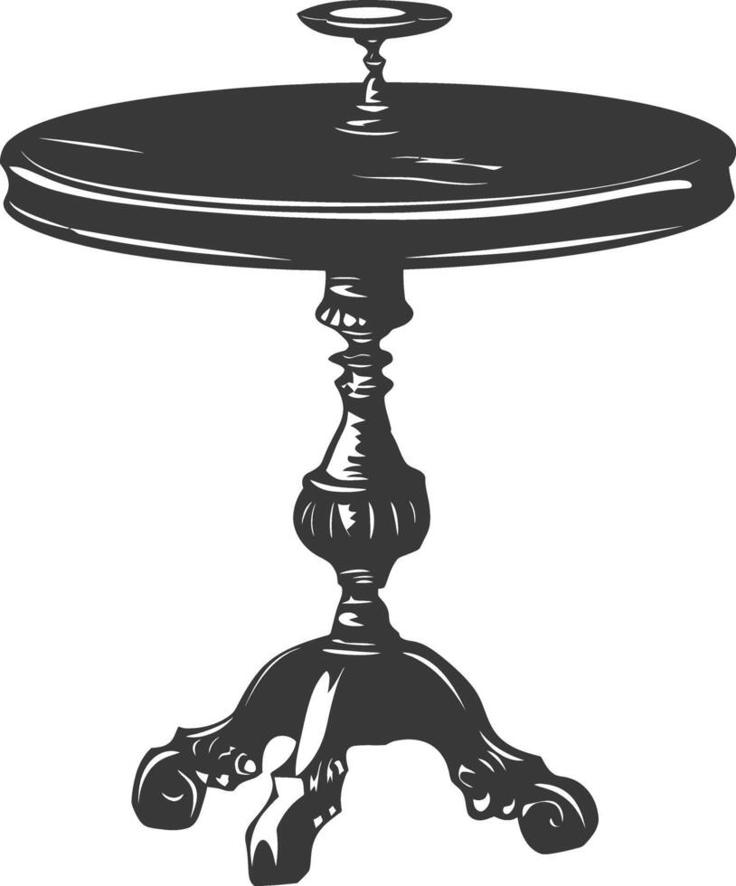 AI generated Silhouette Wooden Table black color only vector