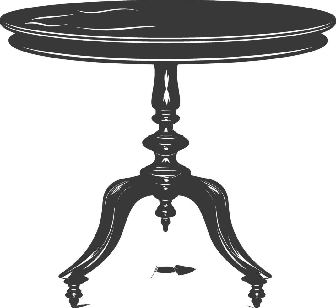 AI generated Silhouette Wooden Table black color only vector