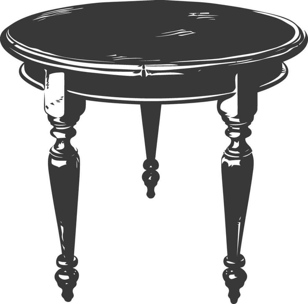 AI generated Silhouette Wooden Table black color only vector