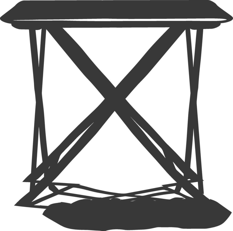 AI generated Silhouette Wooden Table black color only vector