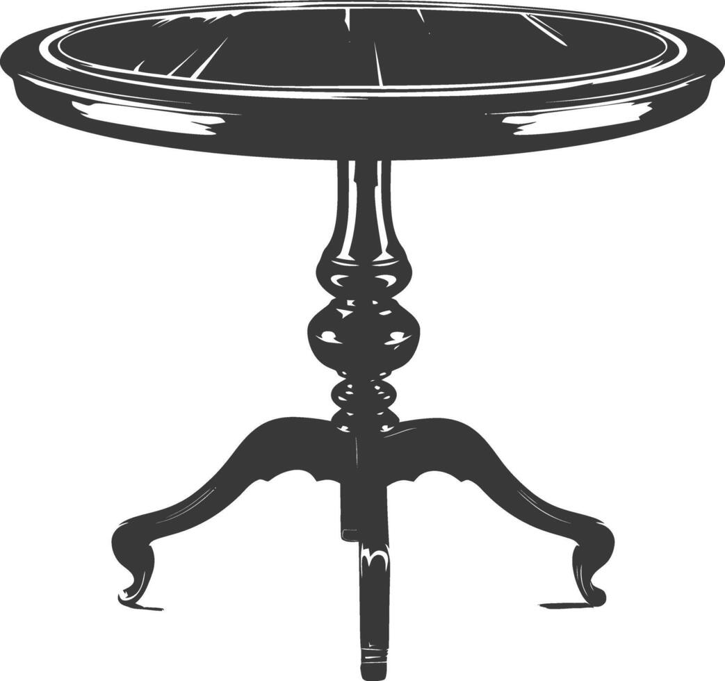 AI generated Silhouette Wooden Table black color only vector