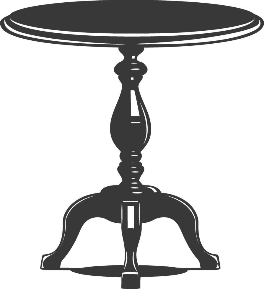 AI generated Silhouette Wooden Table black color only vector