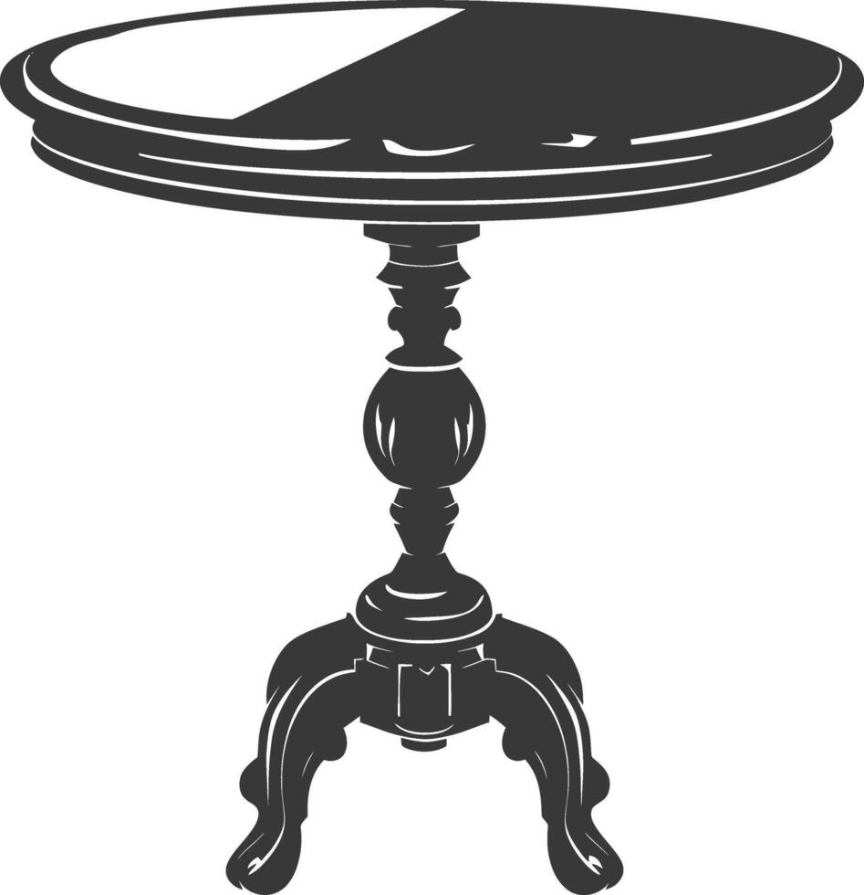 AI generated Silhouette Wooden Table black color only vector