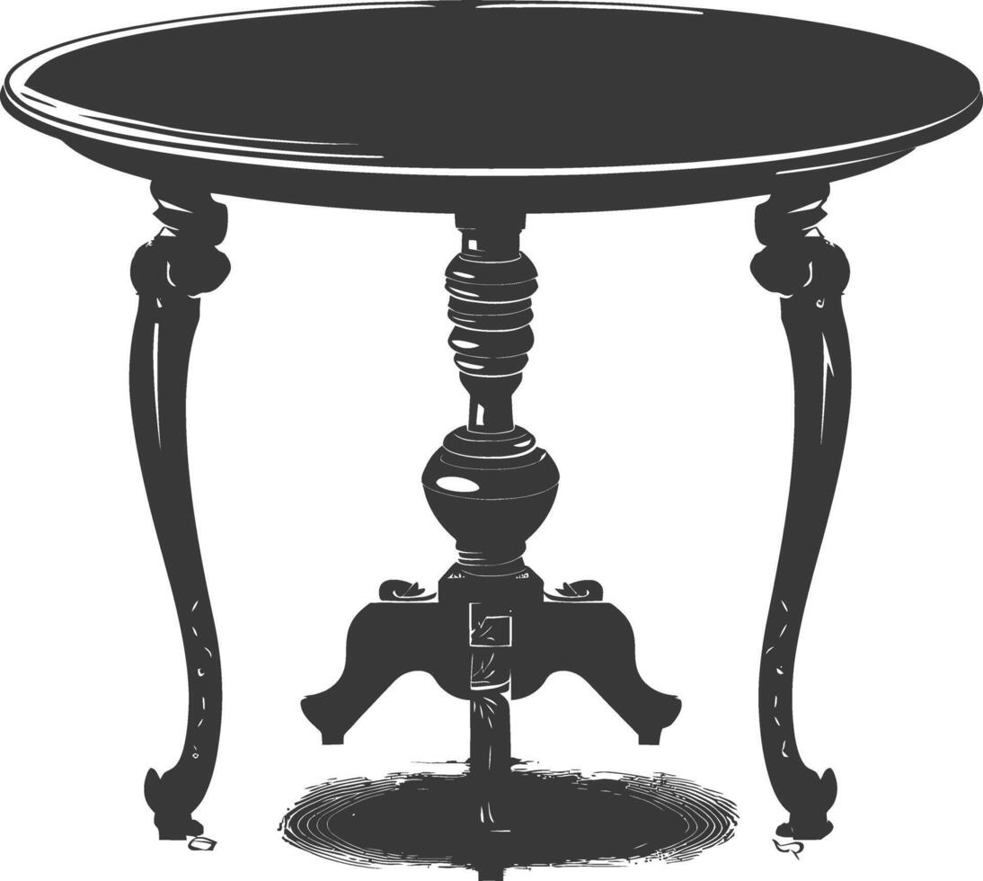 AI generated Silhouette Wooden Table black color only vector