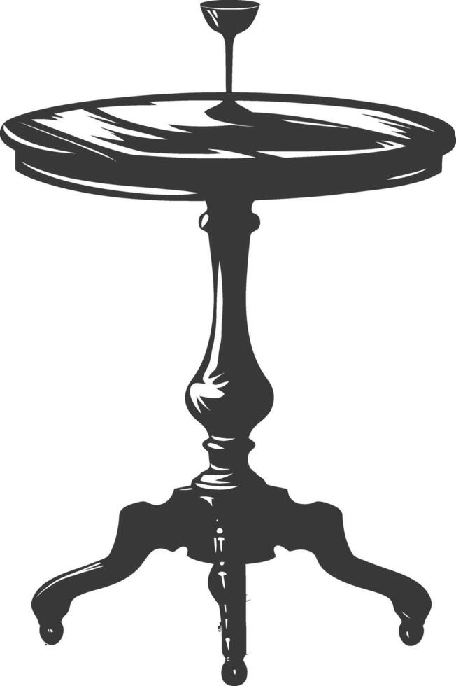 AI generated Silhouette Wooden Table black color only vector