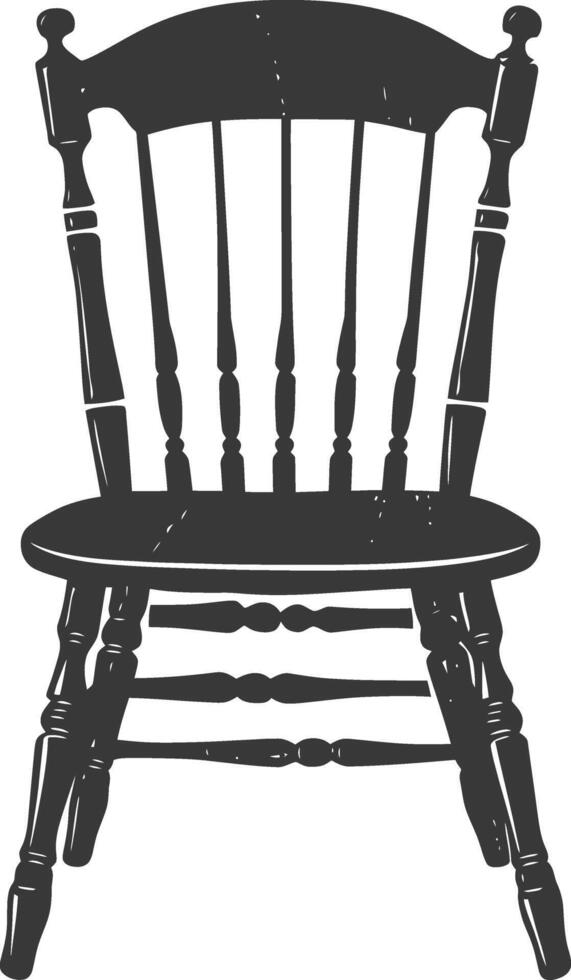 AI generated Silhouette Wooden Chair black color only vector