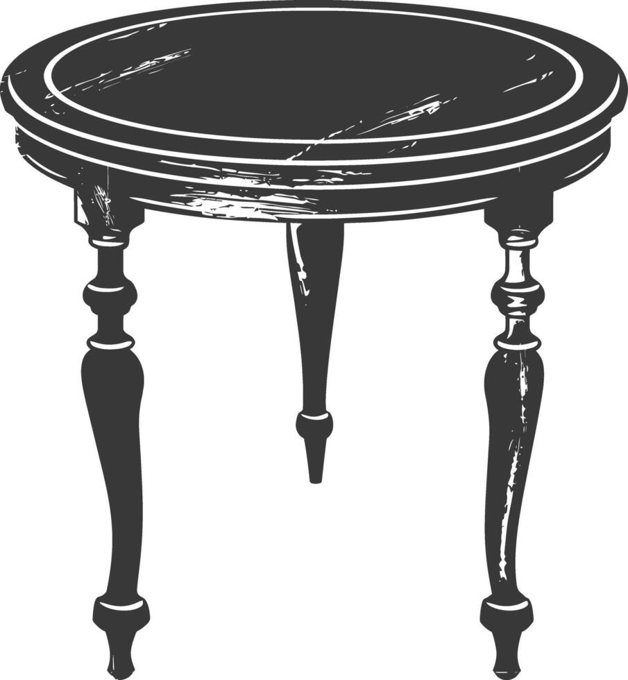 AI generated Silhouette Wooden Table black color only vector