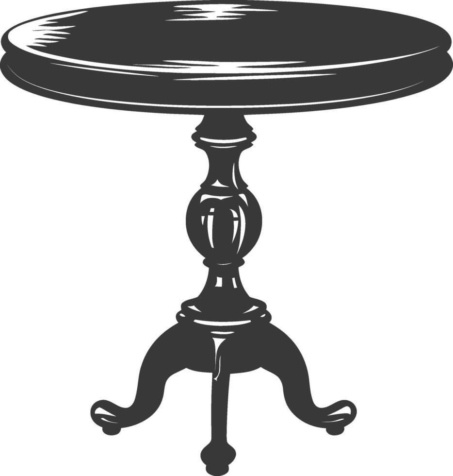 AI generated Silhouette Wooden Table black color only vector