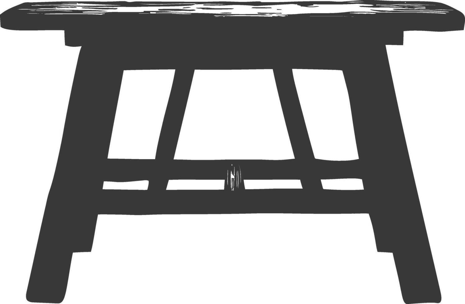 AI generated Silhouette Wooden Table black color only vector
