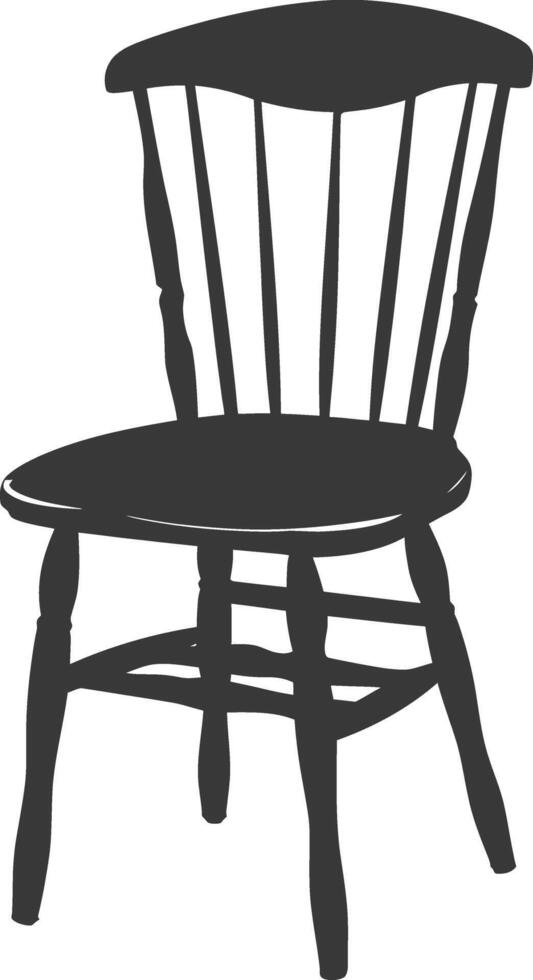 AI generated Silhouette Wooden Chair black color only vector