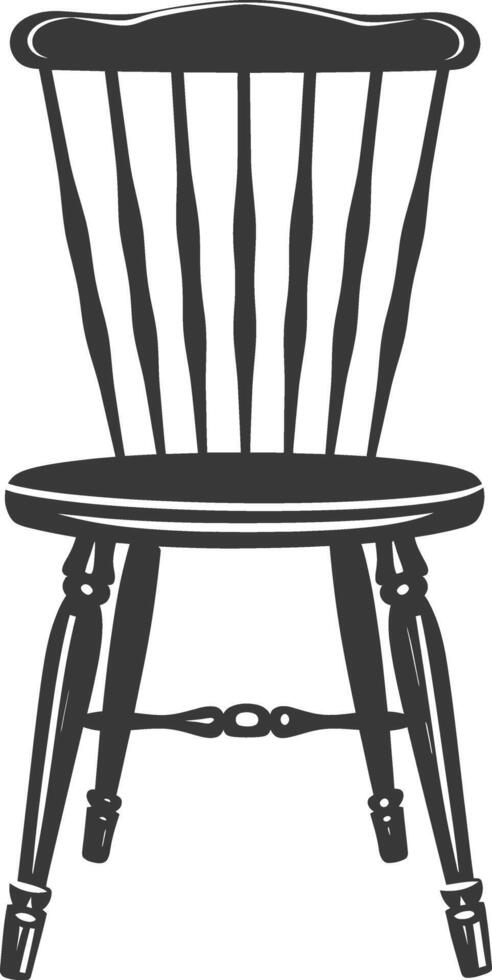 AI generated Silhouette Wooden Chair black color only vector