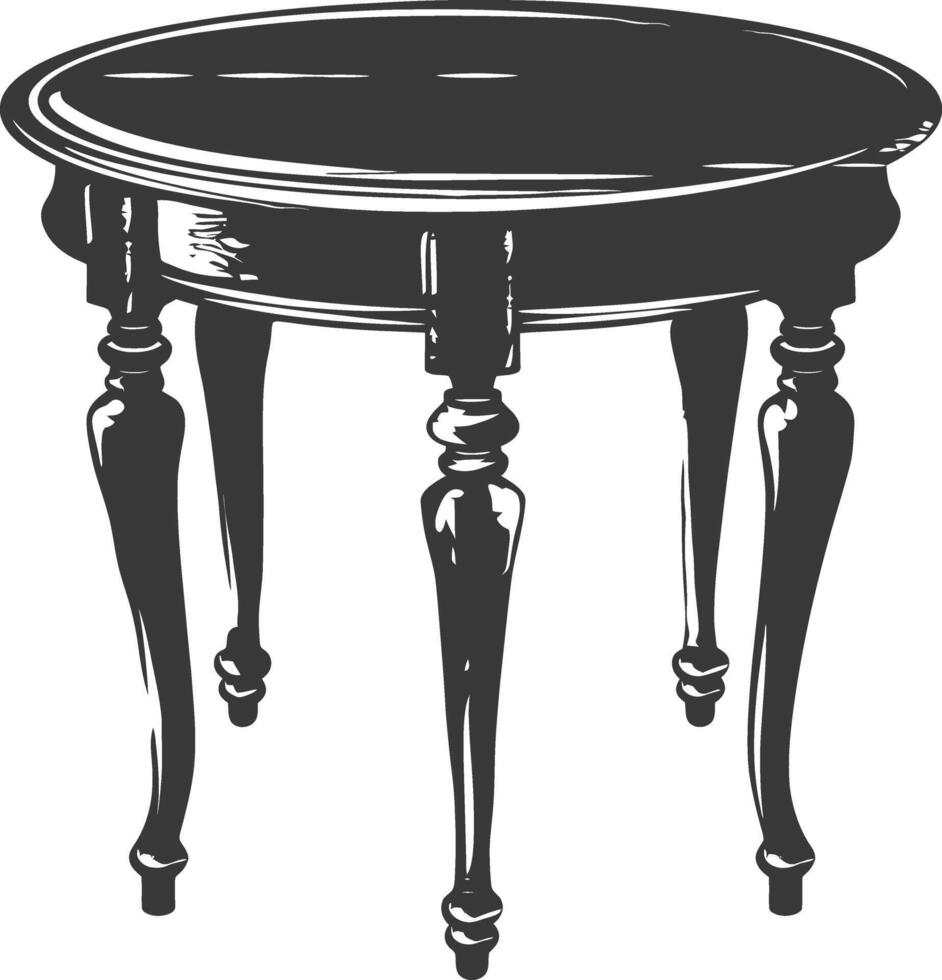 AI generated Silhouette Wooden Table black color only vector