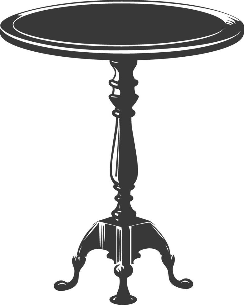 AI generated Silhouette Wooden Table black color only vector