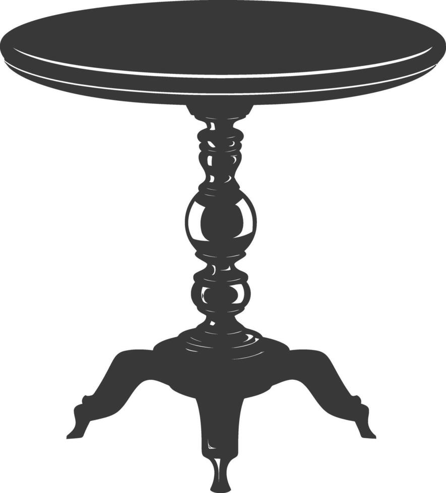 AI generated Silhouette Wooden Table black color only vector