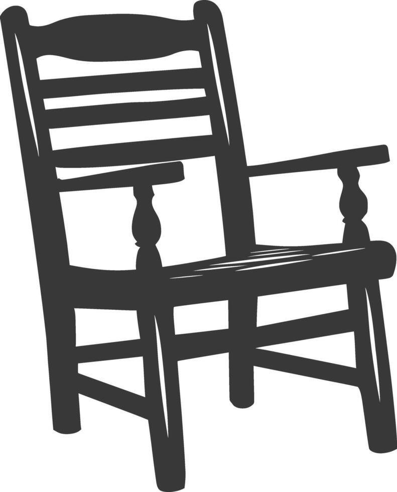 AI generated Silhouette Wooden Chair black color only vector