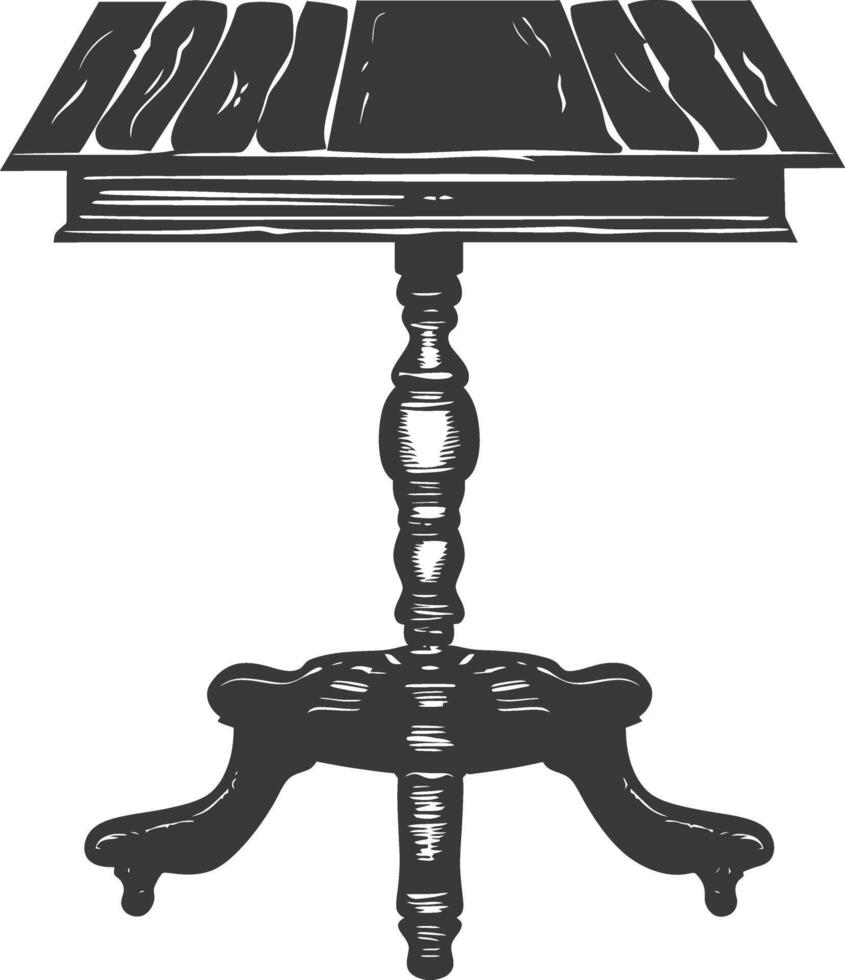 AI generated Silhouette Wooden Table black color only vector