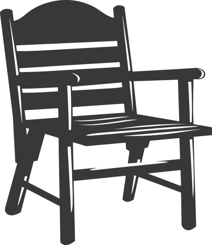 AI generated Silhouette Wooden Chair black color only vector