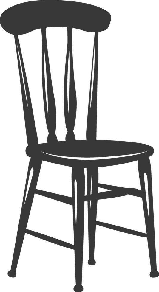 AI generated Silhouette Wooden Chair black color only vector