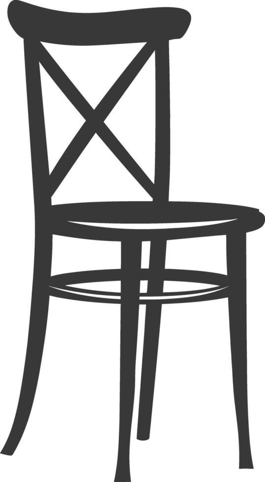 AI generated Silhouette Wooden Chair black color only vector