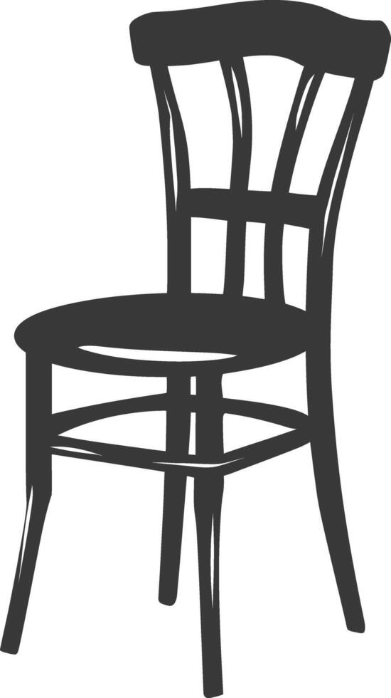 AI generated Silhouette Wooden Chair black color only vector