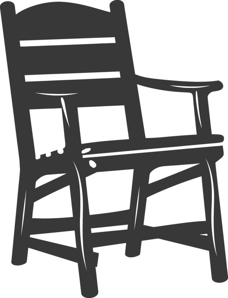 AI generated Silhouette Wooden Chair black color only vector