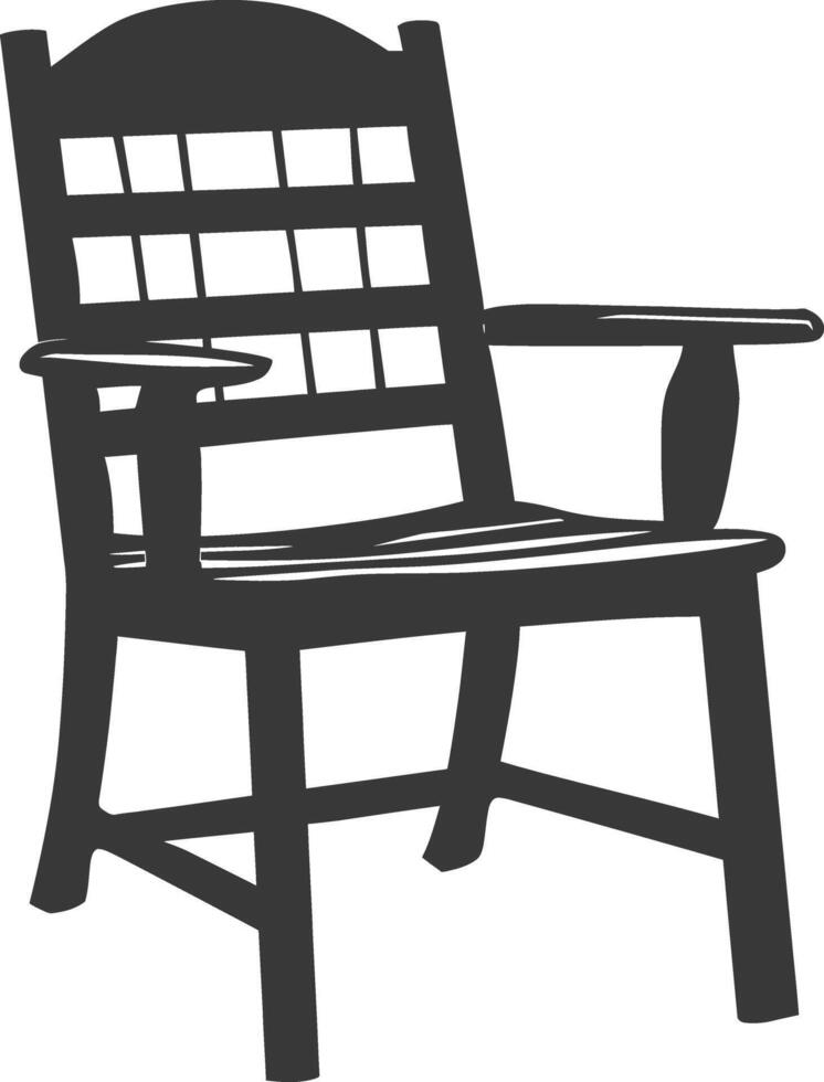 AI generated Silhouette Wooden Chair black color only vector