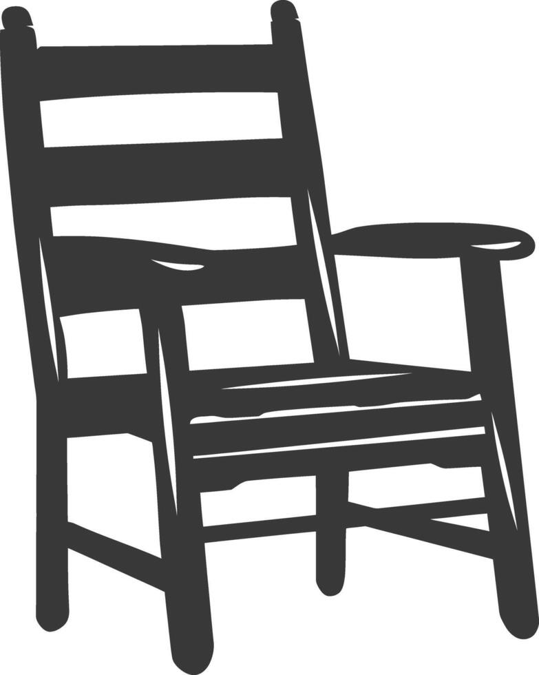 AI generated Silhouette Wooden Chair black color only vector