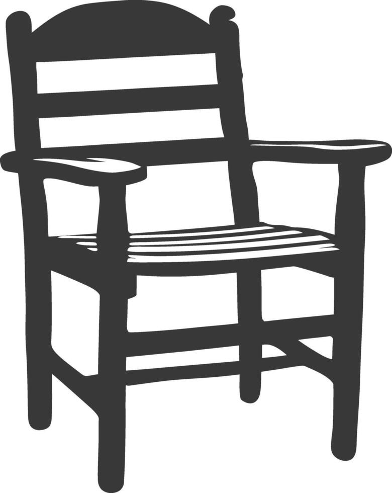 AI generated Silhouette Wooden Chair black color only vector