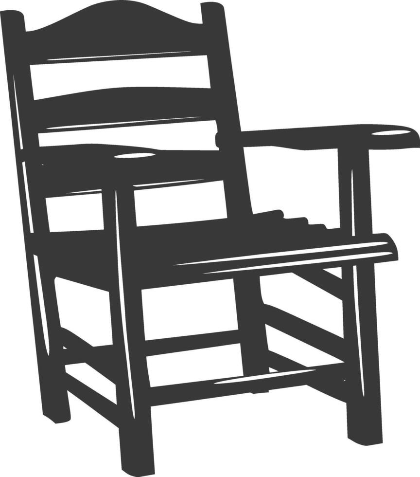 AI generated Silhouette Wooden Chair black color only vector