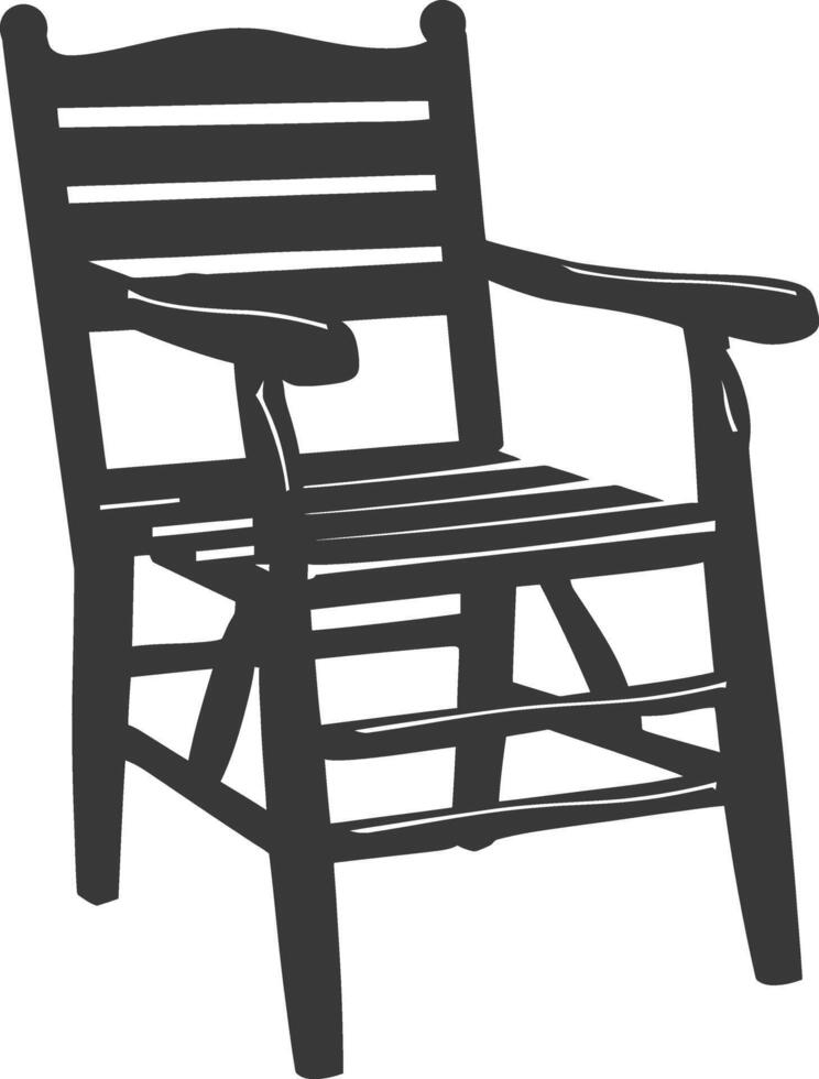 AI generated Silhouette Wooden Chair black color only vector