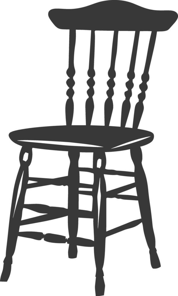 AI generated Silhouette Wooden Chair black color only vector