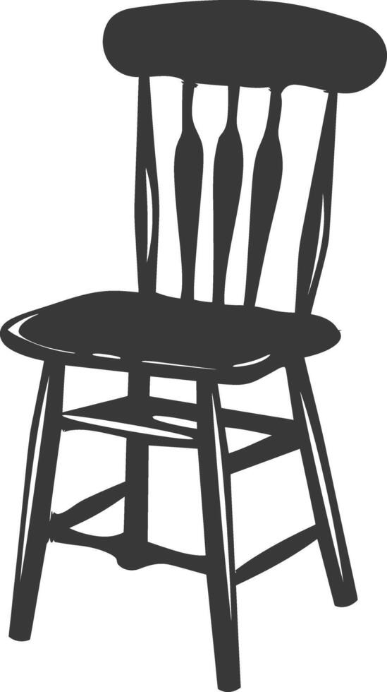 AI generated Silhouette Wooden Chair black color only vector