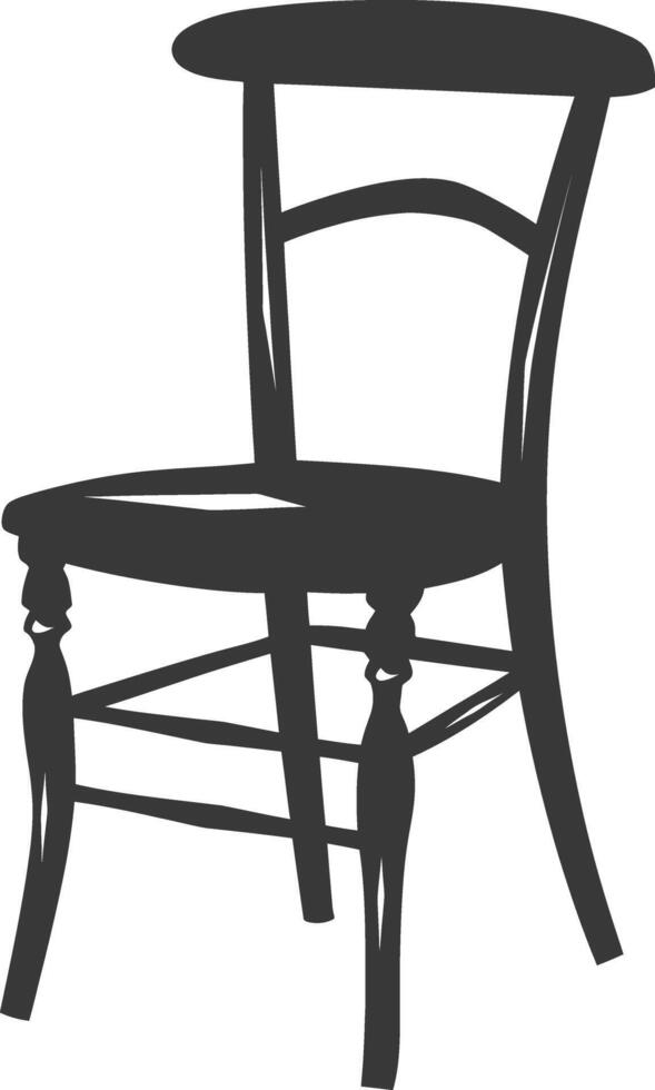 AI generated Silhouette Wooden Chair black color only vector