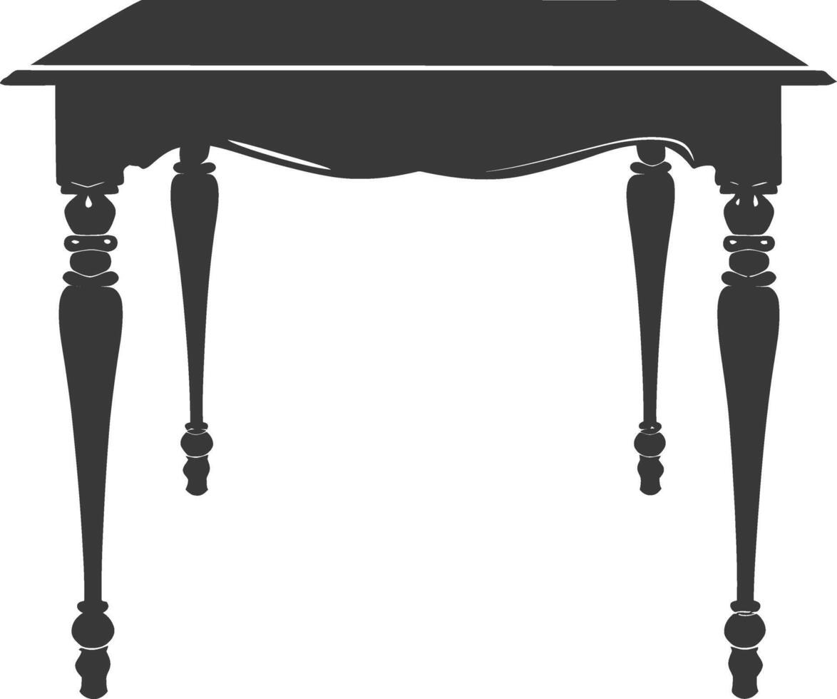 AI generated Silhouette Wooden Table black color only vector