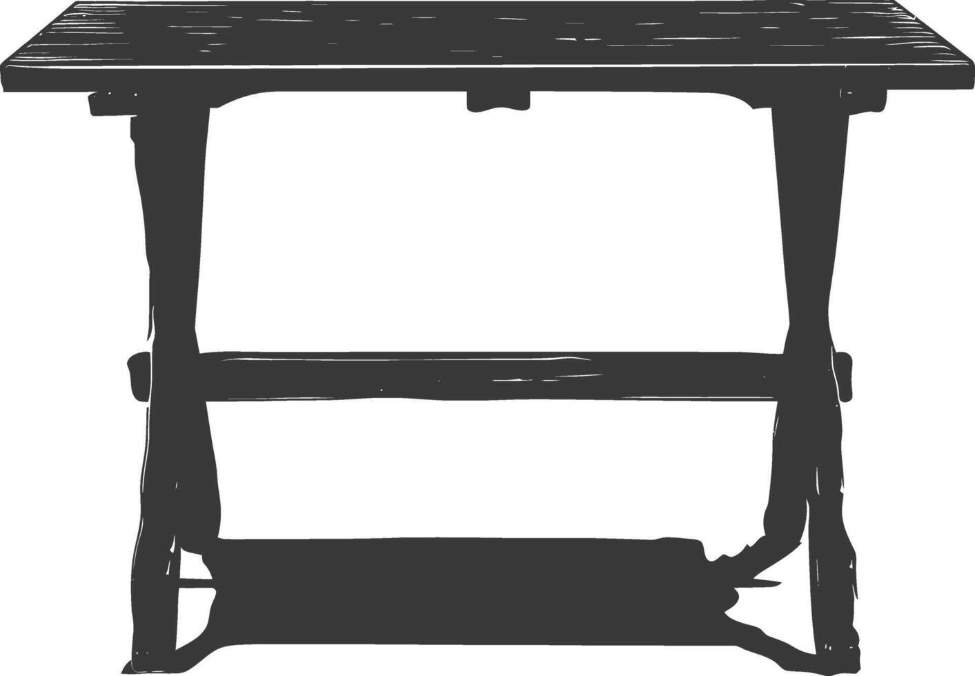AI generated Silhouette Wooden Table black color only vector