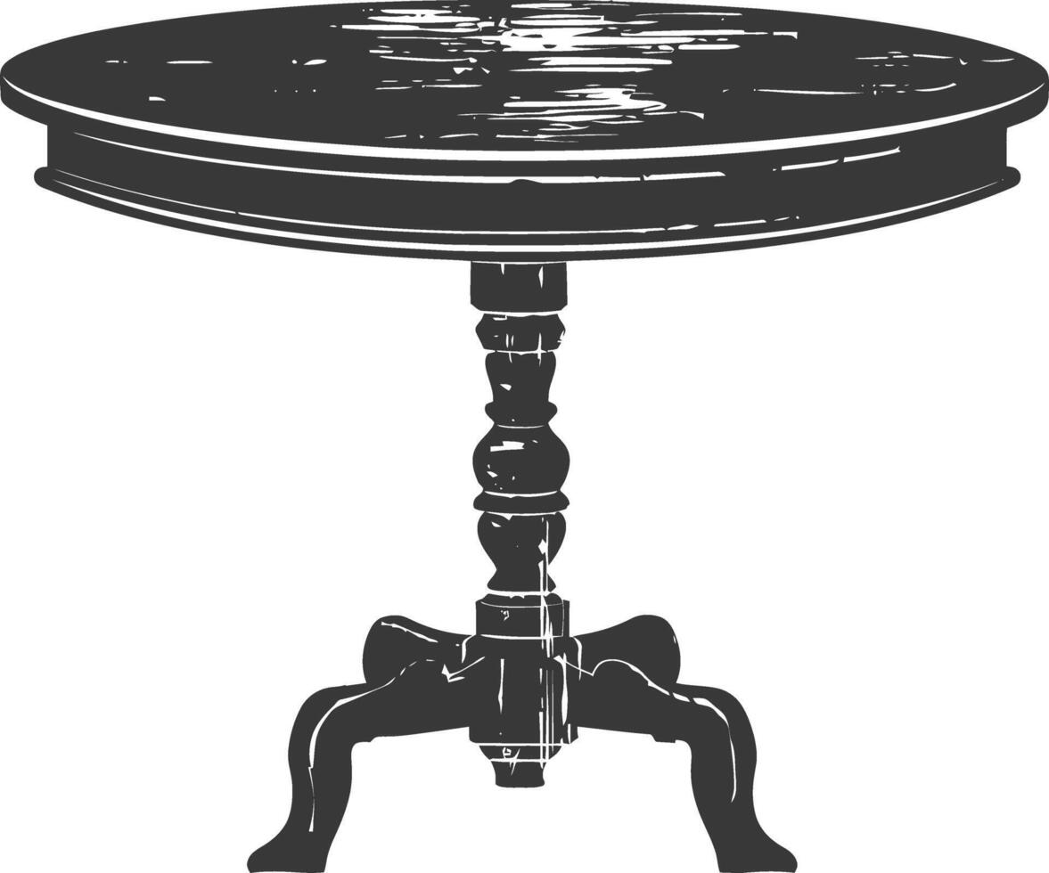 AI generated Silhouette Wooden Table black color only vector