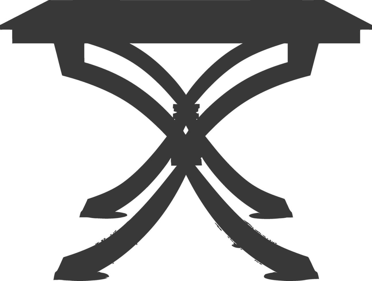 AI generated Silhouette Wooden Table black color only vector