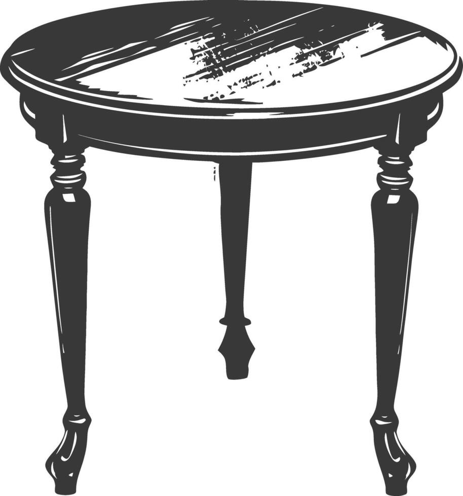 AI generated Silhouette Wooden Table black color only vector