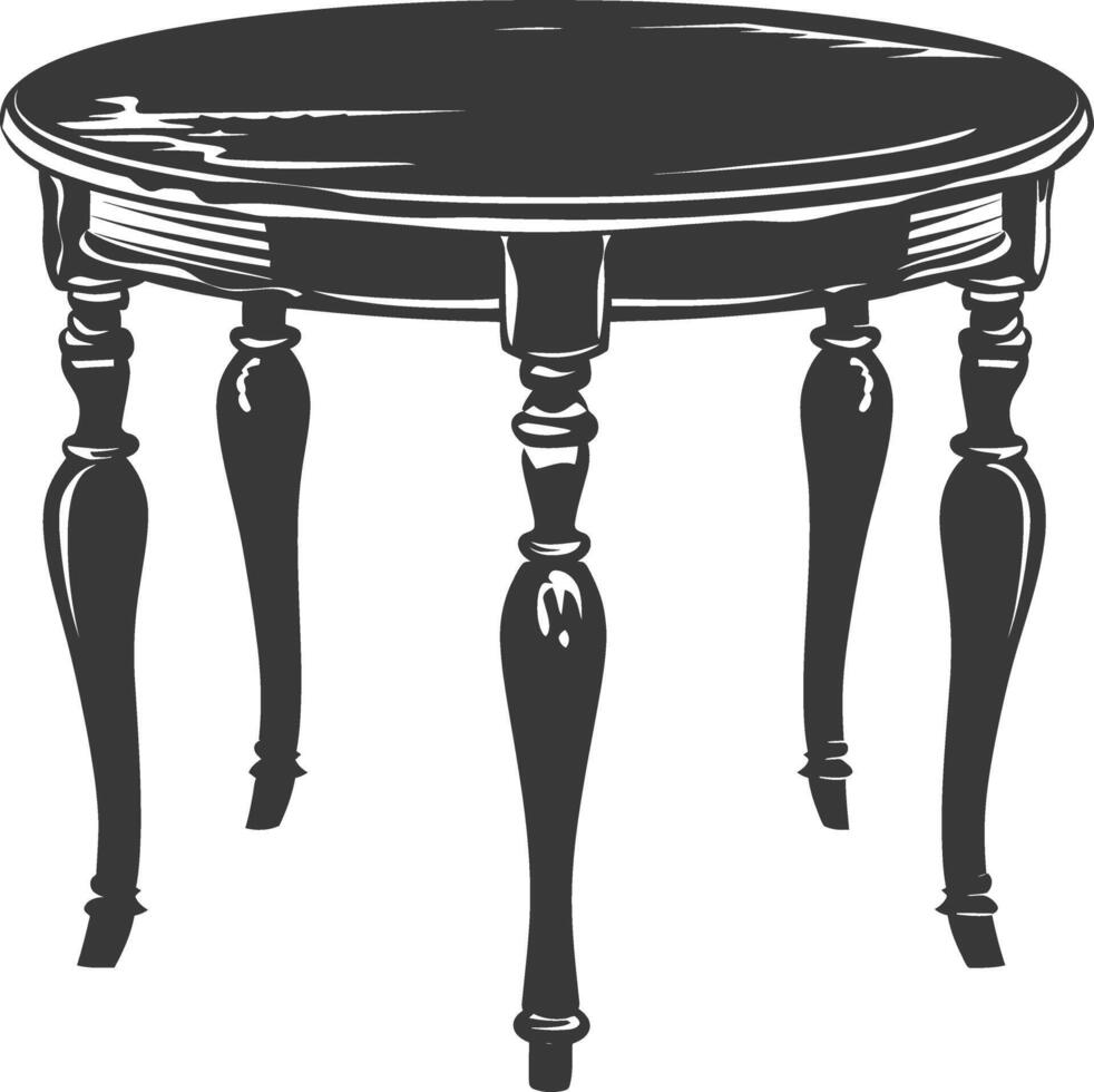 AI generated Silhouette Wooden Table black color only vector