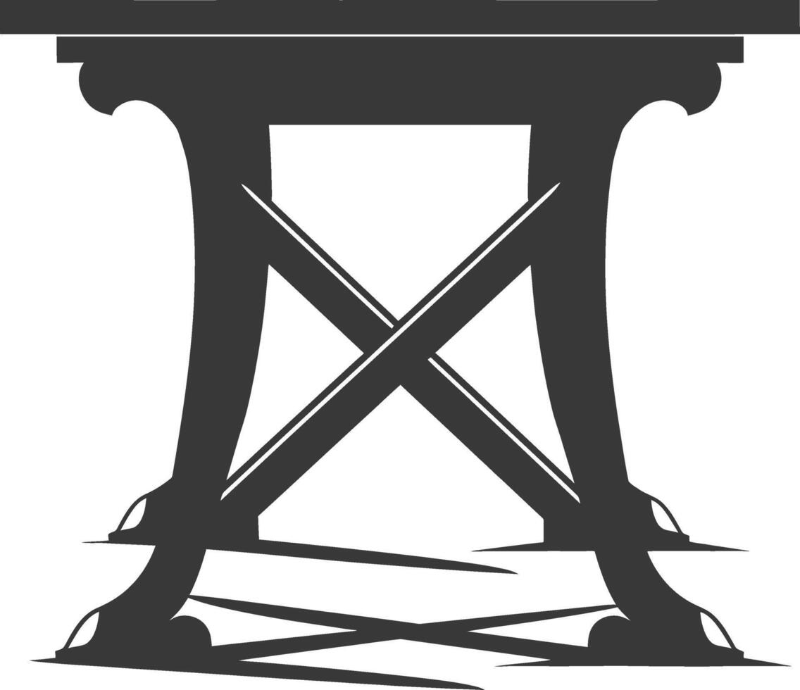 AI generated Silhouette Wooden Table black color only vector