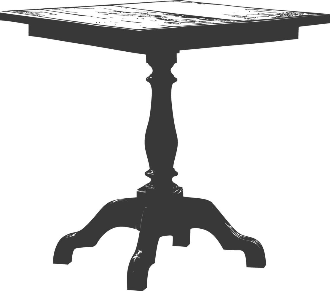 AI generated Silhouette Wooden Table black color only vector