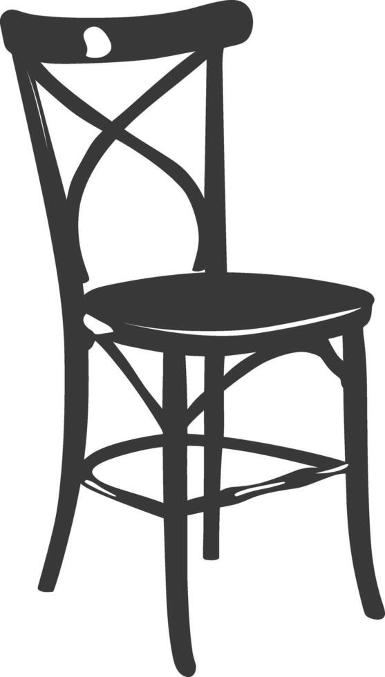 AI generated Silhouette Wooden Chair black color only vector