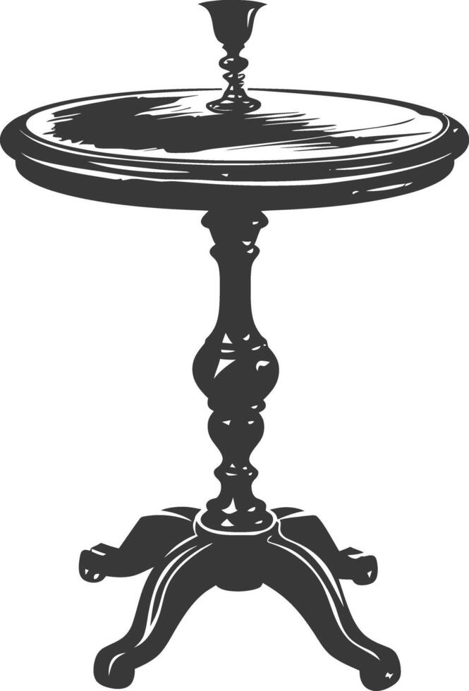 AI generated Silhouette Wooden Table black color only vector