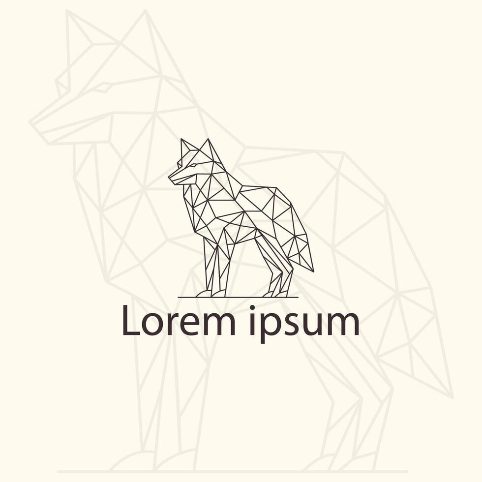 Geometric wolf Triangle polygonal vector graphic illustration for Logo, tattoos, t-shirt, prints, and web design