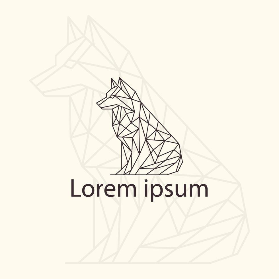 Geometric wolf Triangle polygonal vector graphic illustration for Logo, tattoos, t-shirt, prints, and web design