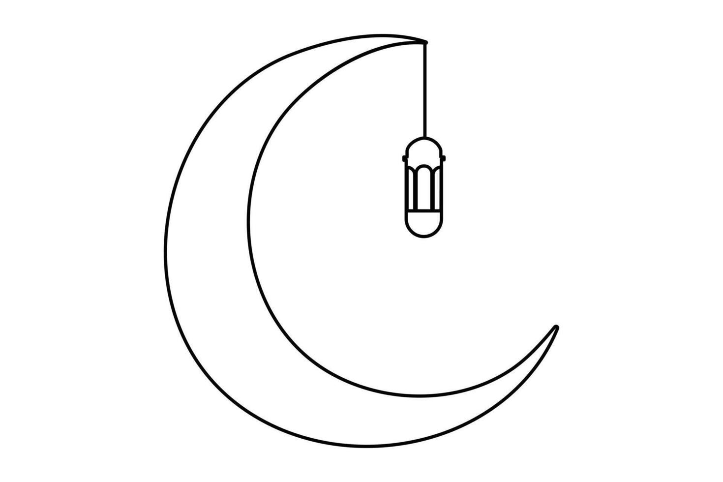 Continuous one line drawing Ramadan kareem symbol. mosque line concept. Eid Mubarak, Eid Fitr vector minimalist design islamic mosque outline ornament background.
