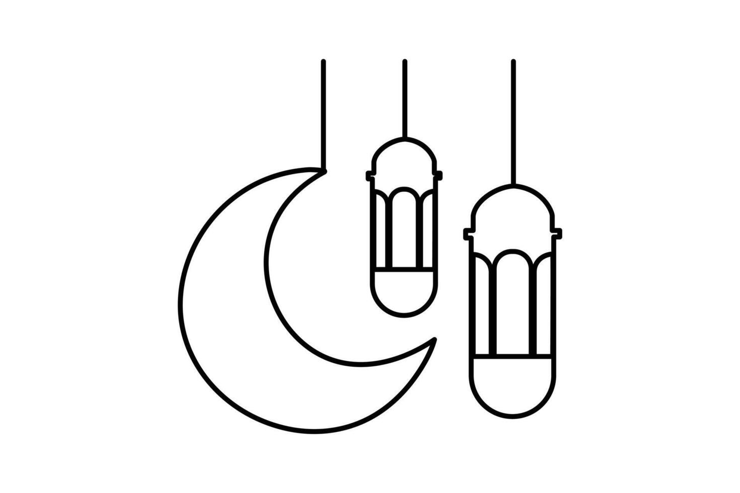 Continuous one line drawing Ramadan kareem symbol. mosque line concept. Eid Mubarak, Eid Fitr vector minimalist design islamic mosque outline ornament background.