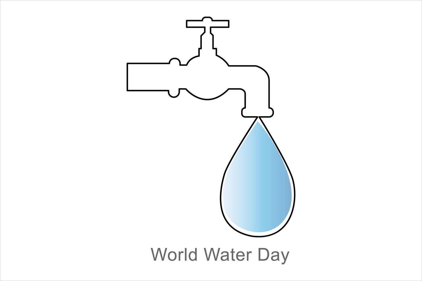 Continuous one line drawing of earth water. World water day concept isolated vector illustration